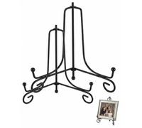 GLPRKOW Chevalet Support Assiette Décoratif Lot de 2, Presentoir Livre et Porte Photo en Fer Noir 10 cm + 15 cm | Structure Stable pour Déco Maison et Événement