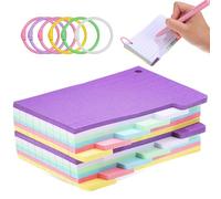 GLSTOY 300 Feuilles Index Cards Lignées Anneaux Reliure Fiches à Pochettes Colorées pour Étude Bureau École Six Couleurs Variées Format Pratique Révision Flash avec Couleur Aléatoire