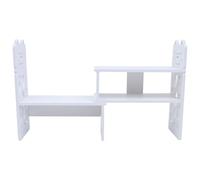 GLSTOY Petite Bibliothèque Blanche pour Organiser pour Bureau en PVC Étagère de Rangement Compacte Livres et Décoration de Bureau Table