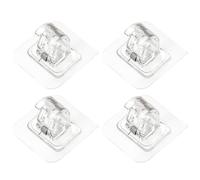 GLSTOY Pince de Fixation pour Barre de Rideau 4pcs Support Auto-Adhésif Transparent ABS à Ressort sans Perçage pour Barre de Rideau, Retrait Facile, Salle de Bain