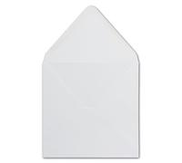 Glüxx Lot de 25 enveloppes blanches carrées 14 x 14 cm - Fermeture à rabat en dentelle - Idéal pour Noël