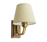 GLW Applique Murale Style,E14 Lampe de Série Minimalisme,Lampe de mur de Bras,Placage de Laiton d'ombre de Tissu,Pour Chambre Salon,Escalier,Couloir,Sentier(NO ampoule)