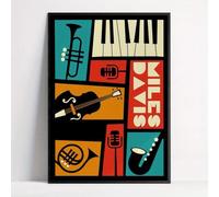 GLWDME 1 pièce 50 x 70 cm Vintage Jazz Music Illustration sur toile Art mural pour chambre à coucher, affiches et impressions, peinture murale pour salon (sans cadre)