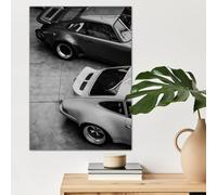 GLWDME 1 toile de 50 x 70 cm - Motif voiture de sport vintage - Noir et blanc - Amoureux de voitures - Peinture murale pour salon (sans cadre)