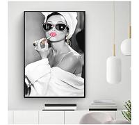 GLWDME Art mural, affiche de mode imprimée sur toile en noir et blanc, images de femme en Vogue, décoration de maison Vintage pour salon - Non encadré, 1 Pièce
