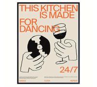 GLWDME « This Kitchen is For Dancing » Toile murale, photos, affiches et impressions pour chambre à coucher, peinture murale pour salon（Encadrée）