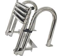 GLZXMQBP Échelle De Bain Échelle Bateau en Acier Inoxydable, Échelles Piscine Pliable pour avec Main Courante Et Pédale Large 4 Marches Pont Flottante Piscine/Piscine Bateau, Entrée Arrière Marine