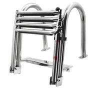 GLZXMQBP Échelle De Bateau 4 Marches Échelle Bain en Acier Inoxydable, Piscine Extensible pour Bateau, Télescopique Pont Antidérapante/Ponton D'entrée Poupe Marin Yacht