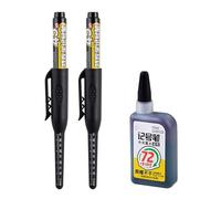 GMBYLBY 2 stylos marqueurs à pointe longue de 45 mm avec encres de recharge de 15 ml pour la construction du bois, céramique, métal, marquage du bois, marqueur de construction rechargeable