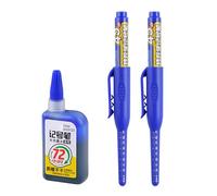 GMBYLBY 2 stylos marqueurs à pointe longue de 45 mm avec encres de recharge de 15 ml pour la construction du bois, céramique, métal, marquage du bois, marqueur de construction rechargeable