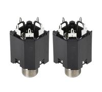 GMBYLBY PJ-612 Prise Casque 6, 35 mm Prise et vidéo Femelle 5 Broches en Ligne Verticale 50 V 0, 5 A () Prise Microphone Microphone stéréo Femelle Pied Court Trou argenté avec écrou Deux canaux