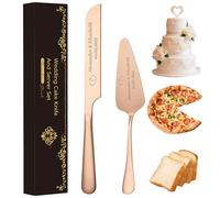 GMDLSK Ensemble de Couteau à Gâteau de Mariage Personnalisé - Couteau et Serveur en Acier Inoxydable avec Gravure, Cadeau pour Mariage, Anniversaire, Noël