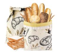 GmeDhc 2 Pièces Sac a Pain Cire Abeille, 43 cm × 33 cm Sac a Pain en Cire d Abeille, Sacs de Conservation Pratiques pour Pains, Baguettes, Aliments, Fruits et Légumes