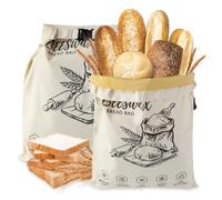 GmeDhc 2 Pièces Sac a Pain Cire Abeille, 43 cm × 33 cm Sac a Pain en Cire d Abeille, Sacs de Conservation Pratiques pour Pains, Baguettes, Aliments, Fruits et Légumes