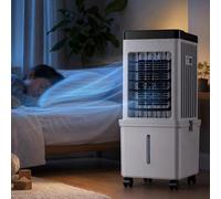 GmpTzitzith Climatiseur Mobile sans éVacuation, Climatiseur Mobile Silencieux avec Minuterie, RéServoir d'eau Amovible, FenêTre De Niveau d'eau Visible pour Une Surveillance Facile