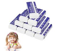 GNALIA 10 Gommes Blanches 2B Avec Boîte De Rangement - Taille 3,8Cm Pour Étudiants, Enseignants, Dessin, Croquis, Écriture
