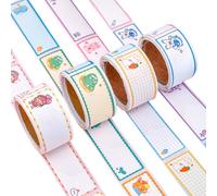 GNALIA 4 Rouleaus Iquettes Autocollantes De Couleur Inscriptibles 240 Pièces, Pour Étiquettes Prénom, Écoliers, L'École, La Boxe, Les Livres, Comme Étiquettes À Crayons, Bocaux, Etc