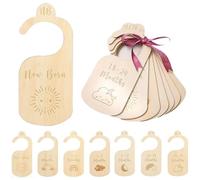 GNALIA Lot De 7 Séparateurs De Dressing Bébé En Bois - 50-104 Cm - Impression Recto-Verso - 17X7.6 Cm - Pour Nouveau-Nés Et Tout-Petits