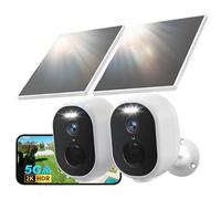 GNCC 2K Camera Surveillance WiFi Exterieure sans Fil Solaire 5/2.4GHz(Lot2) | Vision Nocturne Couleur, Détection Humaine AI, Détection de Mouvement, Audio Bidirectionnel, SD/Cloud, Compatible avec Alexa