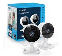 GNCC Caméra de sécurité intérieure, 1080p, Wi-FI 2,4 GHz, détection de Mouvement et de Son par IA, Audio bidirectionnel, Vision Nocturne, Stockage Cloud et SD, Pack de 2