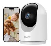 GNCC Caméra Surveillance WiFi Intérieure 2K 3MP pour Bébé/Animaux(Lot de 1) | 2.4G/5GHz WiFi, Vision Nocturne Infrarouge, SD/Cloud, 360° PTZ, Audio Bidirectionnel, Détection de Mouvement, Alarme, Alexa