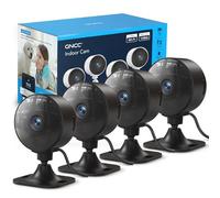 GNCC GC3 Pack de 4 caméras de sécurité WiFi d'intérieur 1080p,2,4 GHz,Objectif Fixe,Installation Facile, Application Mobile,Stockage Cloud et Carte SD,détection de Mouvement,branchement Direct,Noir
