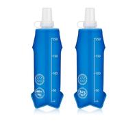 GNHG 2 Pièces Flasque Running 250ml Souple et Pliable - Gourde Réutilisable en Silicone Alimentaire Sans BPA pour Course à Pied, Randonnée, Camping, Cyclisme, Voyage et Sport Outdoor