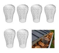 GNIQOAIX 6 Pcs Protection de Gouttière, Crapaudine de Gouttière, Grille Gouttiere Anti Feuilles, Crapaudines Extensibles en Alliage d’Aluminium pour Descentes des Eaux Pluviales Diamètre de 3 à 15 cm