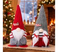 GNOME de Noel, Lot de 2 Nain Scandinave 23 cm, Lutin Decoration GNOME | Petites Figurines, Nain Scandinave pour Décoration Intérieure, Pere Noel Elf Décor Maison Cadeau Noel