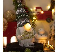 Gnome Père Noël lumineux LED - Décoration de Noël à poser