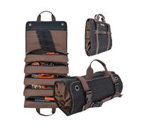 GNVOVIC Sac à Outils Enroulableavec 13 Poches, 5 Fermetures Éclair + 7 Glissières, Grande Trousse à Outils pour Électricien, Plombier, Bricoleur, Imperméable et Antidéchirure