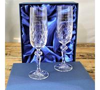 Go Find A Gift Paire de flûtes à champagne en cristal personnalisées 180 ml dans une boîte de présentation