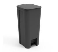 Go Practic Poubelle a Pédale Avec Couvercle 40L Gris, Bac de Cuisine tri Selectif, Corbeille Pour Recyclage Système De Tri Des Déchets Pour Papier, Plastique, Verre, Sans BPA
