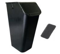 Go Practic Poubelle de Cuisine avec Couvercle 35l +filtre anti-odeurs, Plastique Corbeille tri Selectif, Bac de Recyclage Empilable, Conteneur à Déchets, Système de tri, Fonction de Clic, 57 cm Nori
