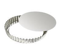 Gobel 126442 Tourtière Rond Cannelé Fond Mobile Fer Blanc