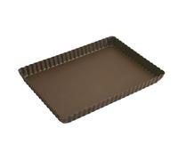 Moule à Tarte cannelé rectangulaire Anti-Adhérent Fond Fixe GOBEL L290