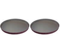 Gobel 226350 Tourtière Rond Cannelle Fond Fixe Anti-Adhérent (Lot de 2)