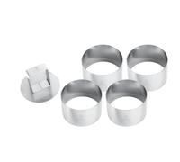 Gobel - Boîte de 4 Cercles à Mousse INOX + Poussoir - Ø7 cm h4 cm - 6/10ème