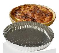 Tourtière cannelée perforée - GOBEL - Fer blanc - Ø28cm - Fond mobile - Hauteur 28mm