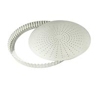 Gobel – Tourtière cannelée perforée – fer blanc – Ø 32 cm – fond mobile – H 28 mm