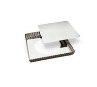 Moule à tarte carré amovible en fer blanc Gobel