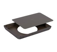 Gobel – Moule à tarte rectangulaire cannelé L290 – Anti-adhérent, fond amovible, 29×20×2,5 cm