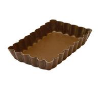 Gobel - Moule à Tartelette Rectangulaire Cannelée - Fond Fixe - 12 x 7,5 cm - Acier - Revêtement Antiadhérent Bicouche Garanti sans PFAS - Qualité Professionnelle - Fabriqué en France