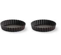 Gobel - Moule à Tartelette Ronde Cannelée - Fond Fixe - Ø110/90 mm h20 mm - Acier - Revêtement Antiadhérent Bicouche Garanti sans PFAS - Qualité Professionnelle - Fabriqué en France (Lot de 2)