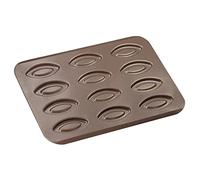 Plaque 12 barquettes - GOBEL - 32x23,5cm - Acier anti-adhérent - Marron