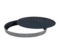 Gobel - Tourtière cannelée perforée - antiadhérente Obsidian - fond mobile - Ø 280 mm h28 mm - Fabriquée en France