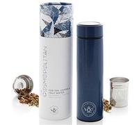 Gobelet à Boissons Tout Usage Teabloom - 480 Ml/Bouteille d'Eau Isolée en Métal Brossé - Gobelet à Thé - Bouteille de Voyage - Infuseur à Froid - Infuseur Bidirectionnel - Disponible en 5 Couleurs