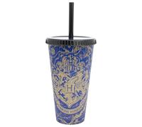 Gobelet à café à emporter Harry Potter Magic & Mayhem avec couvercle et paille 790 ml - Mug de voyage réutilisable en polypropylène en relief, idée cadeau
