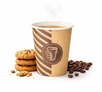 Gobelet À Café En Carton kraft écologique 80mm 240ml Brun_blanc- 100 Pièces/Gobelets jetables papier pour boissons froides ou chaudes Idéaux pour le Café, le Thé et les Boissons Rafraîchissantes