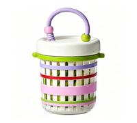 Gobelet à fruits - Double couche - Récipient de rangement portable étanche | Taille 11 x 9 cm | Conteneur à salade avec passoire | PP ABS de qualité alimentaire, poignée intégrée pour bureau